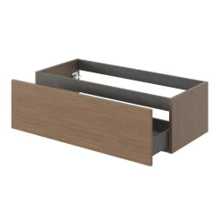 Meuble sous vasque 1 tiroir sans poignée l.100 x H.30 x P.45 cm effet noyer Kentia