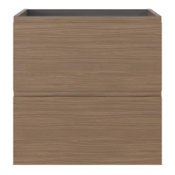 Meuble sous vasque 2 tiroirs avec poignées intégrées l.60 x H.60 x P.45 cm effet noyer Kentia