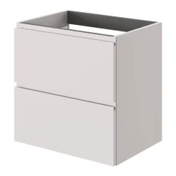 Meuble sous vasque 2 tiroirs avec poignées intégrées l.60 x H.60 x P.45 cm beige cachemire Kentia