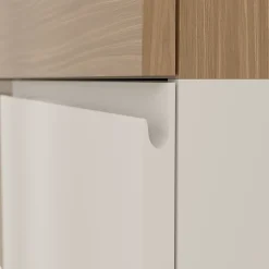 Meuble sous vasque 2 tiroirs avec poignées intégrées l.60 x H.60 x P.45 cm beige cachemire Kentia