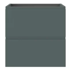 Meuble sous vasque 2 tiroirs avec poignées intégrées l.60 x H.60 x P.45 cm vert forêt Kentia