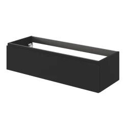 Meuble sous vasque 1 tiroir avec poignée intégrée l.120 x H.30 x P.45 cm noir mat Kentia