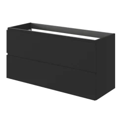 Meuble sous vasque 2 tiroirs avec poignées intégrées l.120 x H.60 x P.45 cm noir mat Kentia