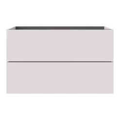 Meuble sous vasque 2 tiroirs sans poignées l.100 x H.60 x P.45 cm beige cachemire Kentia