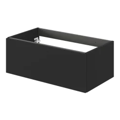 Meuble sous vasque 1 tiroir sans poignée l.80 x H.30 x P.45 cm noir mat Kentia