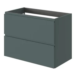Meuble sous vasque 2 tiroirs avec poignées intégrées l.80 x H.60 x P.45 cm vert forêt Kentia