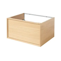 Meuble sous vasque 1 tiroir à suspendre GoodHome Avela placage chêne 60 cm