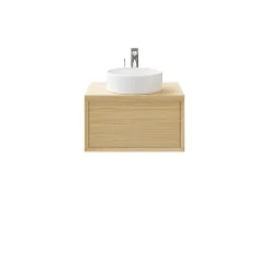 Meuble sous vasque 1 tiroir à suspendre GoodHome Avela placage chêne 60 cm