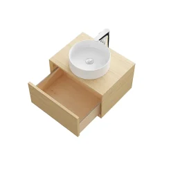 Meuble sous vasque 1 tiroir à suspendre GoodHome Avela placage chêne 60 cm