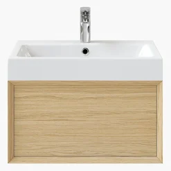 Meuble sous vasque 1 tiroir à suspendre GoodHome Avela placage chêne 60 cm