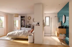 Meuble sous vasque 1 tiroir à suspendre GoodHome Avela placage chêne 80 cm
