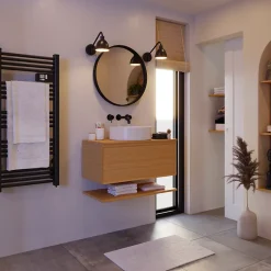 Meuble sous vasque 1 tiroir à suspendre GoodHome Avela placage chêne 80 cm
