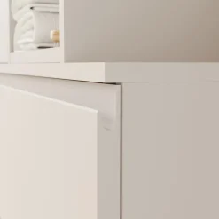 Meuble sous vasque 1 tiroir avec poignée intégrée l.100 x H.30 x P.45 cm beige cashemire Kentia