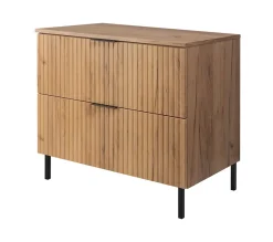 Meuble sous vasque avec plan sur pieds FLOW chêne craft 80 cm
