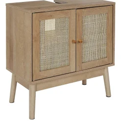 Meuble sous vasque cannage et bois Bali