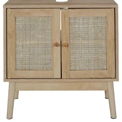 Meuble sous vasque cannage et bois Bali