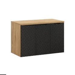 Meuble sous vasque de 90 cm - avec plan - 3 portes - SEA BLACK