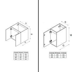 Meuble sous vasque de 90 cm - avec plan - 3 portes - SEA BLACK