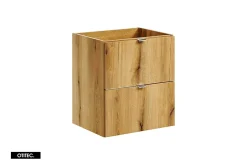 Meuble sous vasque de 50 cm - avec vasque à poser - avec plan - Oak/Blanc - 2 tiroirs - VOLTA OAK