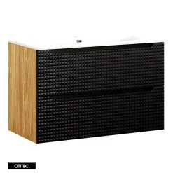 Meuble sous vasque de 90 cm - avec vasque à encastrer - 2 tiroirs - SETTA
