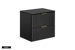 Meuble sous vasque de 60 cm - avec plan - LIVA BLACK