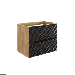 Meuble sous vasque de 70 cm - avec plan - avec vasque à poser - 2 tiroirs - SEA BLACK