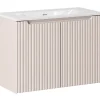 Meuble sous vasque de 80 cm - avec vasque à encastrer - Cachemire Mat - 2 portes - VOLTA CASHMERE