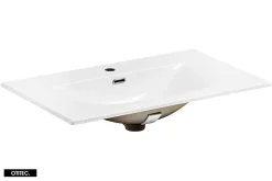 Meuble sous vasque de 80 cm - avec vasque à encastrer - Cachemire Mat - 2 portes - VOLTA CASHMERE