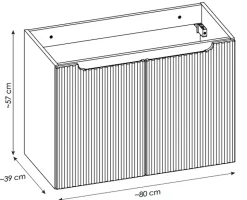 Meuble sous vasque de 80 cm - avec vasque à encastrer - Cachemire Mat - 2 portes - VOLTA CASHMERE