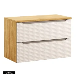Meuble sous vasque de 90 cm - avec plan - 2 tiroirs - SETTA