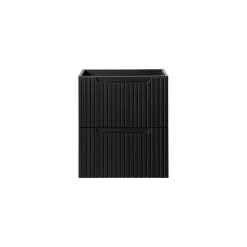 Meuble sous vasque de salle de bain VANO 2 tiroirs Noir mat L50 x P39 x H57 cm Meuble suspendu