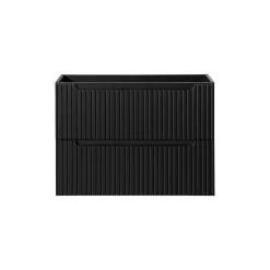 Meuble sous vasque de salle de bain VANO 2 tiroirs Noir mat L80 x P39 x H57 cm Meuble suspendu