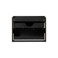 Meuble sous vasque de salle de bain VANO 2 tiroirs Noir mat L80 x P39 x H57 cm Meuble suspendu