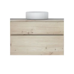 Meuble sous vasque effet chêne artisan l.90 x H.57 x P.50 cm 2 tiroirs, Calao