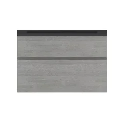 Meuble sous vasque effet chêne clair l.90 x H.57 x P.50 cm 2 tiroirs, Calao