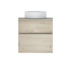 Meuble sous vasque effet chêne artisan l.60 cm 2 tiroirs, Calao
