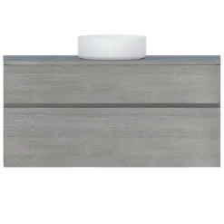 Meuble sous vasque effet chêne clair l.120 cm 2 tiroirs, Calao