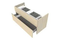 Meuble sous vasque effet chêne l.120 cm 2 tiroirs, Calao