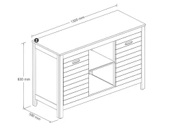 Meuble sous vasque en bois d'acacia - 130 cm - PULUKAN