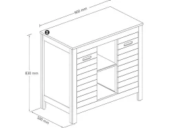 Meuble sous vasque en bois d'acacia - 90 cm - PULUKAN