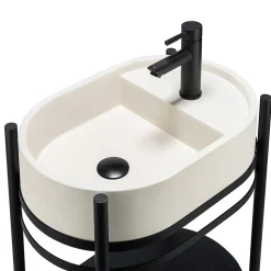 Meuble sous vasque en métal l.55 x H.89,5 x P.37,5 cm, Homesight Pao