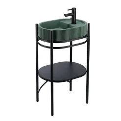 Meuble sous vasque en métal l.55 x H.89,5 x P.37,5 cm, Homesight Pao