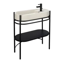 Meuble sous vasque en métal l.81 x H.89,5 x P.37,5 cm, Homesight Pao