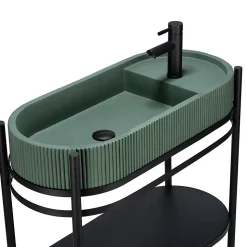 Meuble sous vasque en métal l.81 x H.89,5 x P.37,5 cm, Homesight Pao
