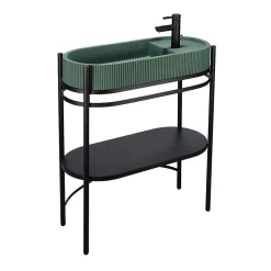 Meuble sous vasque en métal l.81 x H.89,5 x P.37,5 cm, Homesight Pao