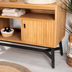 Meuble sous vasque en teck Mya 130 cm