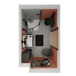 Meuble sous vasque faible profondeur à poser avec porte-serviettes noir l.65 x H.82 x P.36 cm, GoodHome Maza