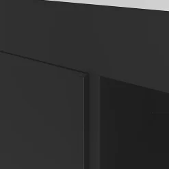 Meuble sous vasque faible profondeur à poser avec porte-serviettes noir l.65 x H.82 x P.36 cm, GoodHome Maza