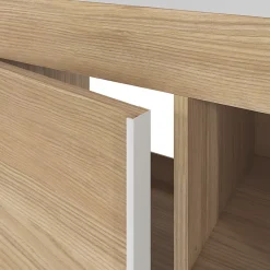 Meuble sous vasque faible profondeur à poser avec porte-serviettes effet bois l.65 x H.82 x P.36 cm, GoodHome Maza