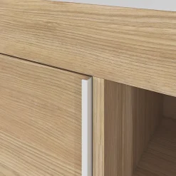 Meuble sous vasque faible profondeur à poser avec porte-serviettes effet bois l.65 x H.82 x P.36 cm, GoodHome Maza